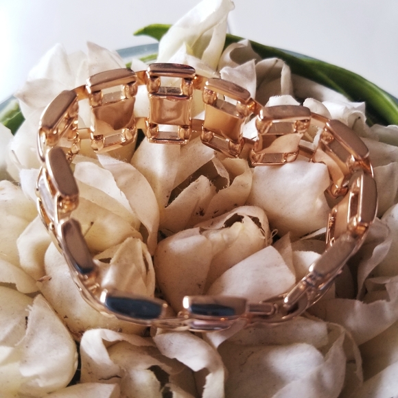 Anne Klein Gold Tone Square Link Bracelet - Picture 5 of 8